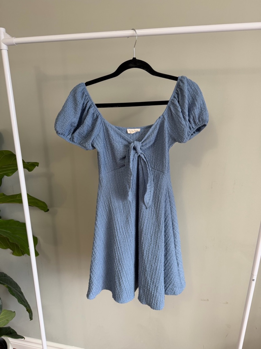 See You Monday Periwinkle Blue Short Sleeve Milkmaid Mini Dress Size Medium